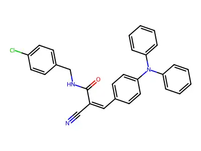 (Z)-N-[(4-chlorophenyl)methyl]-2-cyano-3-[4-(N-phenylanilino)phenyl]prop-2-enamide structure