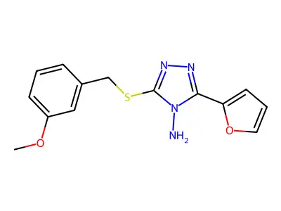 3-(2-Furyl)-5-[(3-methoxyphenyl)methylthio]-1,2,4-triazole-4-ylamine structure