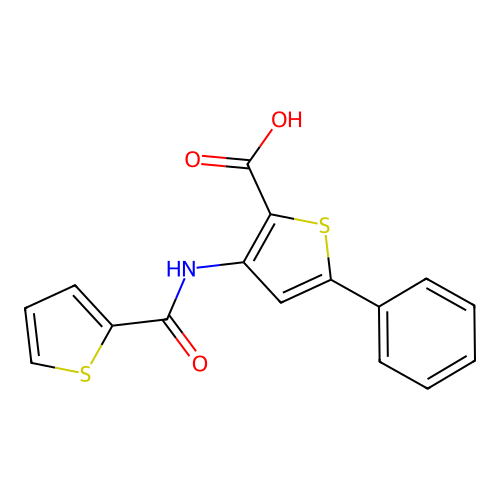 5-phenyl-3-(thiophene-2-carbonylamino)thiophene-2-carboxylic Acid structure