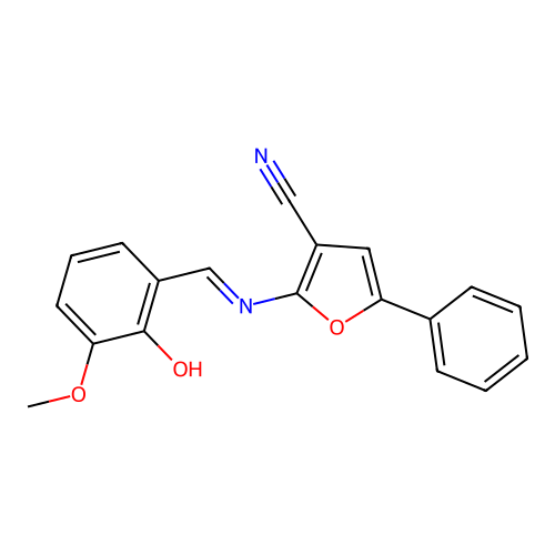 2-[(2-Hydroxy-3-methoxyphenyl)methylideneamino]-5-phenylfuran-3-carbonitrile structure