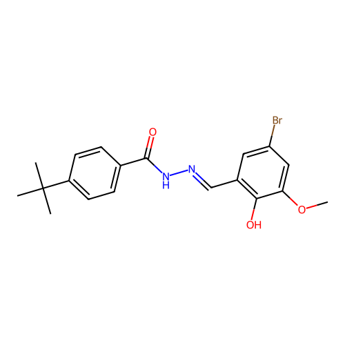 N-[(5-bromo-2-hydroxy-3-methoxyphenyl)methylideneamino]-4-tert-butylbenzamide structure