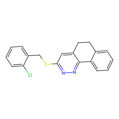 2-Chlorobenzyl 5,6-dihydrobenzo[h]cinnolin-3-yl sulfide structure