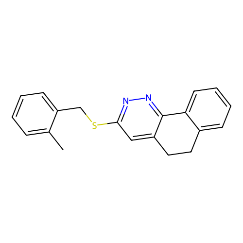 5,6-Dihydrobenzo[h]cinnolin-3-yl 2-methylbenzyl sulfide structure