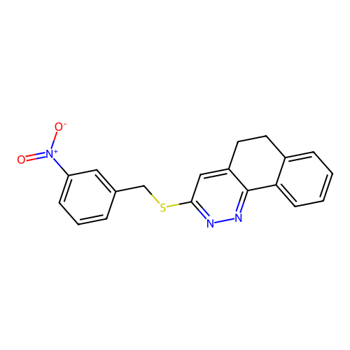 3-[(3-Nitrobenzyl)sulfanyl]-5,6-dihydrobenzo[h]cinnoline structure