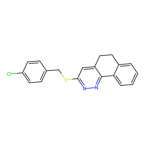 4-Chlorobenzyl 5,6-dihydrobenzo[h]cinnolin-3-yl sulfide structure