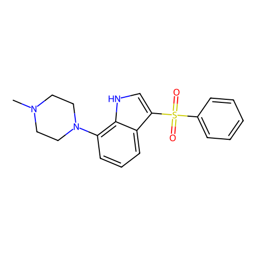 3-benzenesulfonyl-7-(4-methyl-piperazin-1-yl)-1H-indole structure