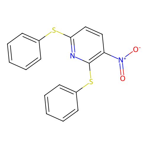 3-Nitro-2,6-bis(phenylsulfanyl)pyridine structure