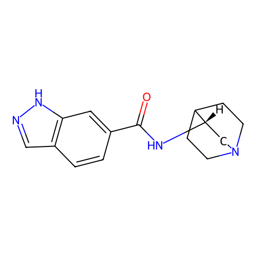 N-(3R)-1-Azabicyclo[2.2.2]oct-3-yl-1H-indazole-6-carboxamide structure
