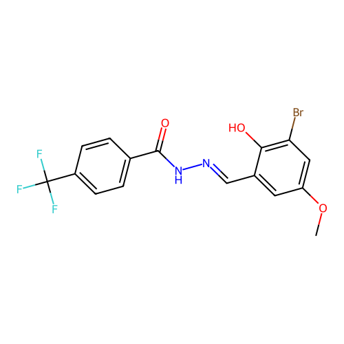 N'-[(E)-(3-bromo-2-hydroxy-5-methoxyphenyl)methylidene]-4-(trifluoromethyl)benzenecarbohydrazide structure