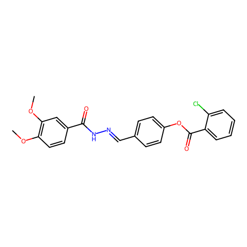 4-(2-(3,4-Dimethoxybenzoyl)carbohydrazonoyl)phenyl 2-chlorobenzoate structure