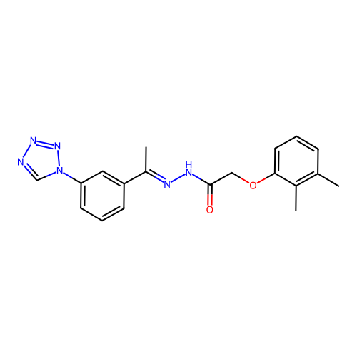 2-(2,3-Dimethylphenoxy)-N'-(1-(3-(1H-tetraazol-1-YL)PH)ethylidene)acetohydrazide structure