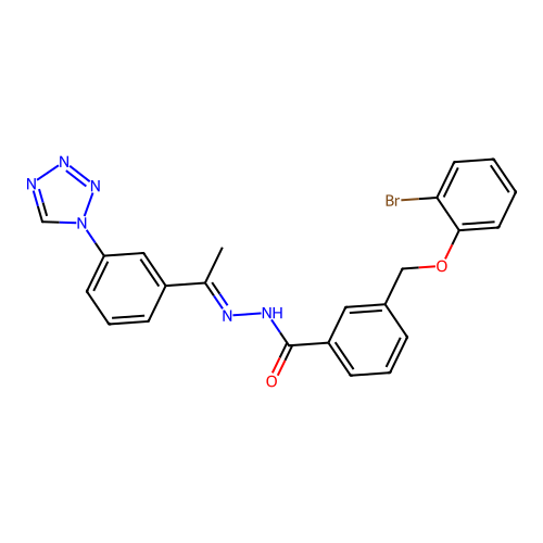 3-((2-Bromophenoxy)ME)-N'-(1-(3-(1H-tetraazol-1-YL)PH)ethylidene)benzohydrazide structure