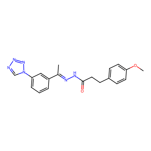 3-(4-Methoxyphenyl)-N'-(1-(3-(1H-tetraazol-1-YL)PH)ethylidene)propanohydrazide structure