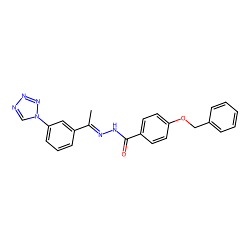 4-(Benzyloxy)-N'-(1-(3-(1H-tetraazol-1-YL)phenyl)ethylidene)benzohydrazide structure