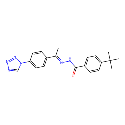 4-Tert-butyl-N'-(1-(4-(1H-tetraazol-1-YL)phenyl)ethylidene)benzohydrazide structure