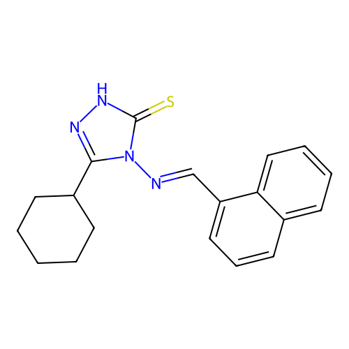 5-Cyclohexyl-4-((1-naphthylmethylene)amino)-4H-1,2,4-triazole-3-thiol structure