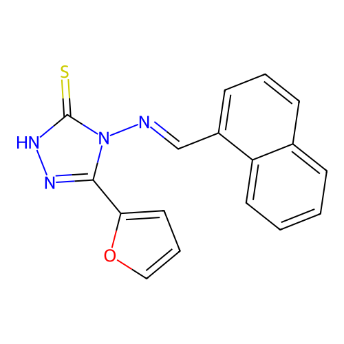 5-(2-Furyl)-4-((1-naphthylmethylene)amino)-4H-1,2,4-triazole-3-thiol structure