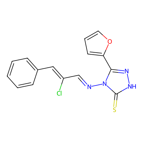 4-((2-CL-3-Phenyl-2-propenylidene)amino)-5-(2-furyl)-4H-1,2,4-triazole-3-thiol structure