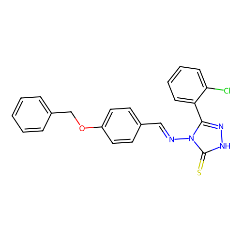 4-((4-(Benzyloxy)benzylidene)amino)5-(2-CL-PH)4H-1,2,4-triazol-3-YL hydrosulfide structure
