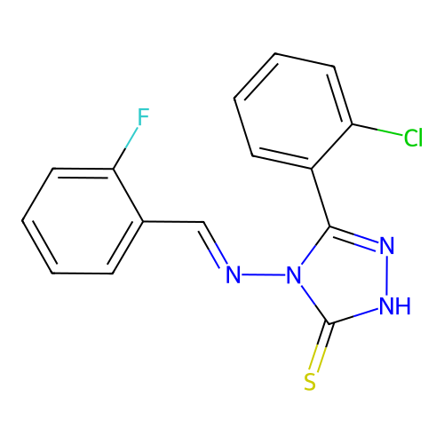 5-(2-Chlorophenyl)-4-((2-fluorobenzylidene)amino)-4H-1,2,4-triazole-3-thiol structure