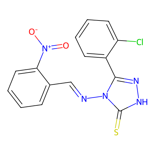 5-(2-Chlorophenyl)-4-((2-nitrobenzylidene)amino)-4H-1,2,4-triazole-3-thiol structure