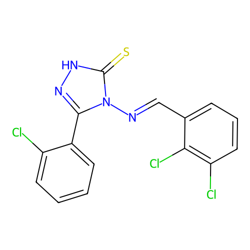 5-(2-Chlorophenyl)-4-((2,3-dichlorobenzylidene)amino)-4H-1,2,4-triazole-3-thiol structure