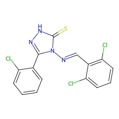 5-(2-Chlorophenyl)-4-((2,6-dichlorobenzylidene)amino)-4H-1,2,4-triazole-3-thiol structure