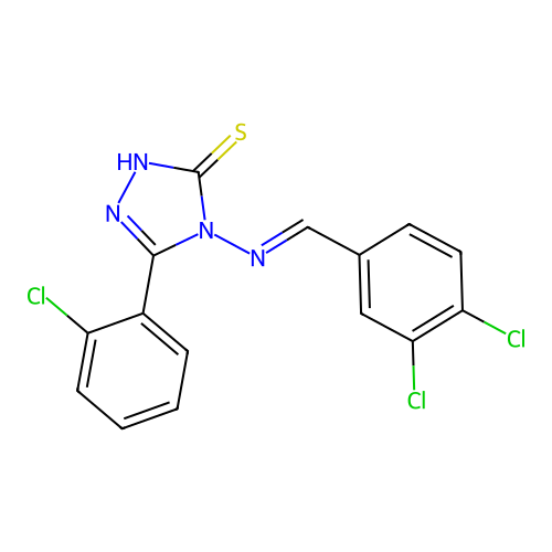 5-(2-Chlorophenyl)-4-((3,4-dichlorobenzylidene)amino)-4H-1,2,4-triazole-3-thiol structure