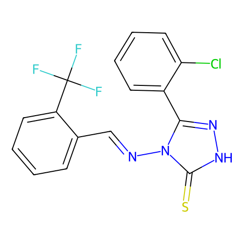5-(2-CL-PH)-4-((2-(Trifluoromethyl)benzylidene)amino)-4H-1,2,4-triazole-3-thiol structure