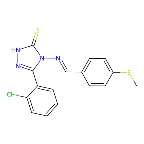 5-(2-CL-PH)-4-((4-(Methylthio)benzylidene)amino)-4H-1,2,4-triazole-3-thiol structure