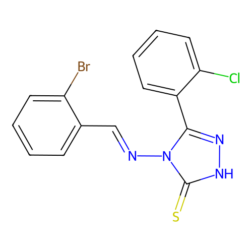 4-((2-Bromobenzylidene)amino)-5-(2-chloro-PH)-4H-1,2,4-triazol-3-YL hydrosulfide structure