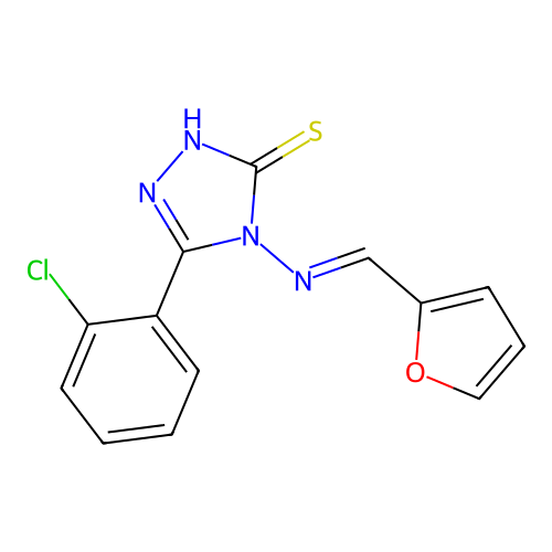 5-(2-Chlorophenyl)-4-((2-furylmethylene)amino)-4H-1,2,4-triazole-3-thiol structure