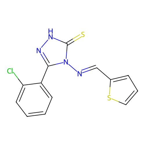 5-(2-Chlorophenyl)-4-((2-thienylmethylene)amino)-4H-1,2,4-triazole-3-thiol structure