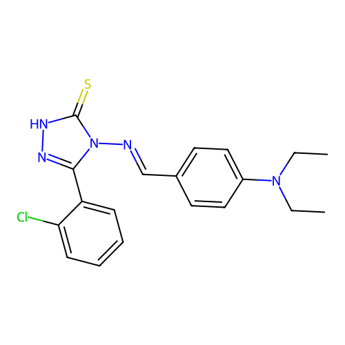 5-(2-CL-Phenyl)-4-((4-(diethylamino)benzylidene)amino)-4H-1,2,4-triazole-3-thiol structure