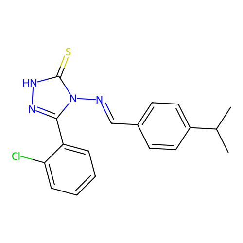 5-(2-Chlorophenyl)-4-((4-isopropylbenzylidene)amino)-4H-1,2,4-triazole-3-thiol structure