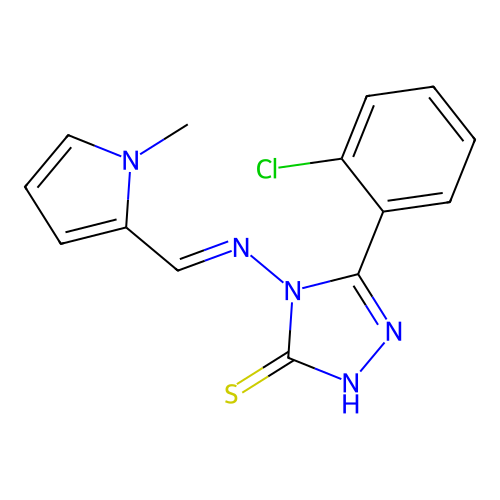 5-(2-CL-PH)-4-(((1-ME-1H-Pyrrol-2-YL)methylene)amino)-4H-1,2,4-triazole-3-thiol structure