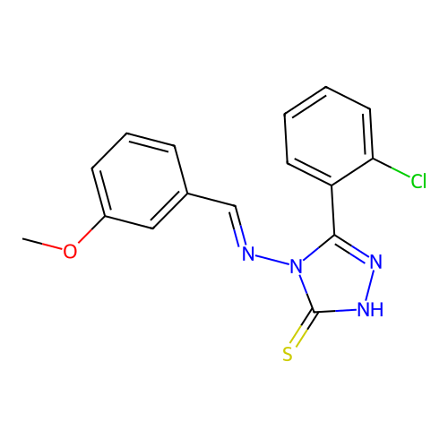 5-(2-Chlorophenyl)-4-((3-methoxybenzylidene)amino)-4H-1,2,4-triazole-3-thiol structure