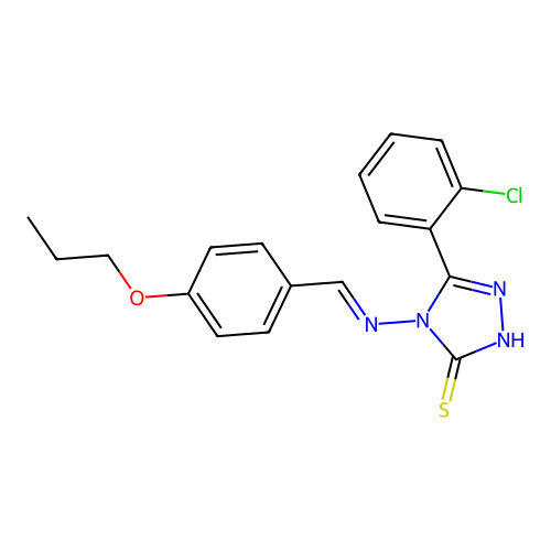 5-(2-Chlorophenyl)-4-((4-propoxybenzylidene)amino)-4H-1,2,4-triazole-3-thiol structure