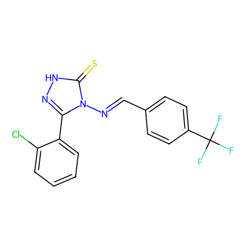 5-(2-CL-PH)-4-((4-(Trifluoromethyl)benzylidene)amino)-4H-1,2,4-triazole-3-thiol structure