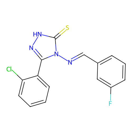 5-(2-Chlorophenyl)-4-((3-fluorobenzylidene)amino)-4H-1,2,4-triazole-3-thiol structure