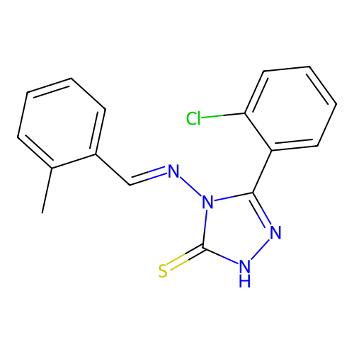 5-(2-Chlorophenyl)-4-((2-methylbenzylidene)amino)-4H-1,2,4-triazole-3-thiol structure