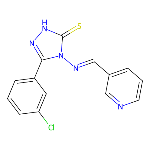 5-(3-Chlorophenyl)-4-((3-pyridinylmethylene)amino)-4H-1,2,4-triazole-3-thiol structure