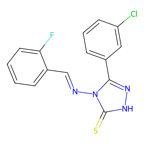 5-(3-Chlorophenyl)-4-((2-fluorobenzylidene)amino)-4H-1,2,4-triazole-3-thiol structure