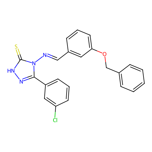 4-((3-(Benzyloxy)benzylidene)amino)5-(3-CL-PH)4H-1,2,4-triazol-3-YL hydrosulfide structure