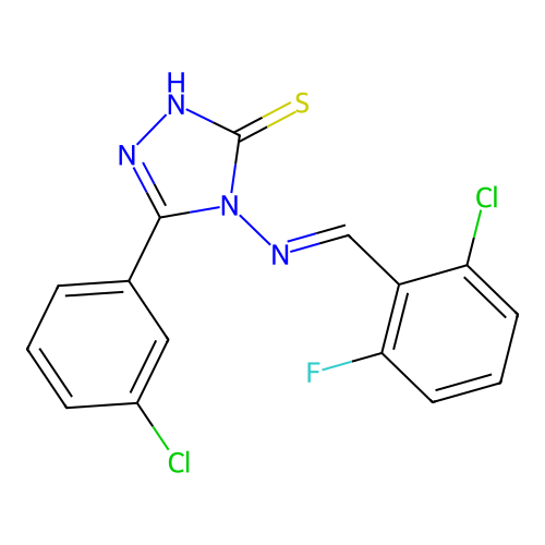 4-((2-CL-6-Fluorobenzylidene)amino)-5-(3-chlorophenyl)-4H-1,2,4-triazole-3-thiol structure