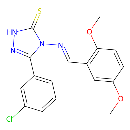5-(3-Chlorophenyl)-4-((2,5-dimethoxybenzylidene)amino)-4H-1,2,4-triazole-3-thiol structure