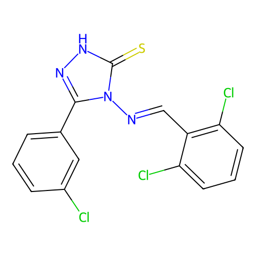5-(3-Chlorophenyl)-4-((2,6-dichlorobenzylidene)amino)-4H-1,2,4-triazole-3-thiol structure