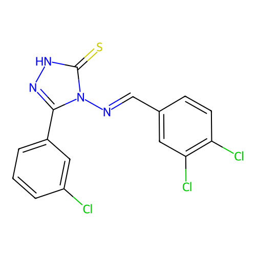 5-(3-Chlorophenyl)-4-((3,4-dichlorobenzylidene)amino)-4H-1,2,4-triazole-3-thiol structure