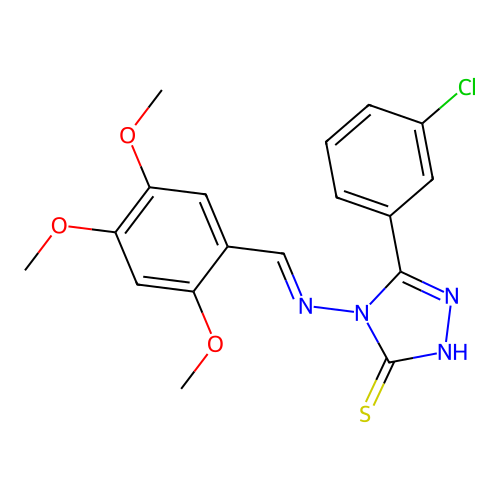 5-(3-CHLOROPHENYL)-4-{[(E)-(2,4,5-TRIMETHOXYPHENYL)METHYLIDENE]AMINO}-4H-1,2,4-TRIAZOL-3-YL HYDROSULFIDE structure
