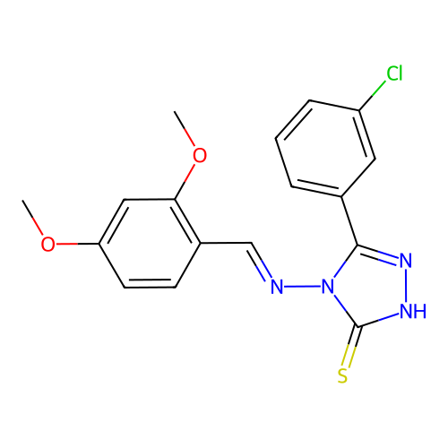 5-(3-Chlorophenyl)-4-((2,4-dimethoxybenzylidene)amino)-4H-1,2,4-triazole-3-thiol structure